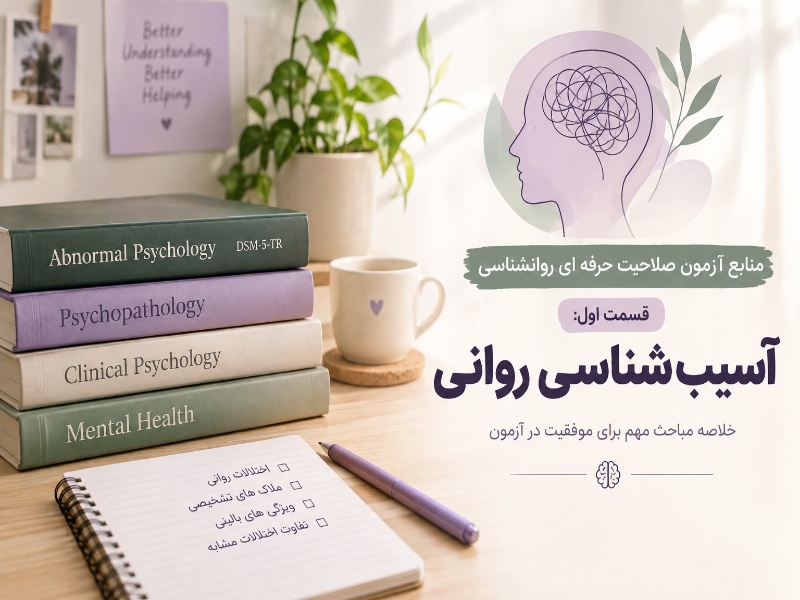 منابع آزمون صلاحیت حرفه ای روانشناسی قسمت اول: آسیب شناسی روانی